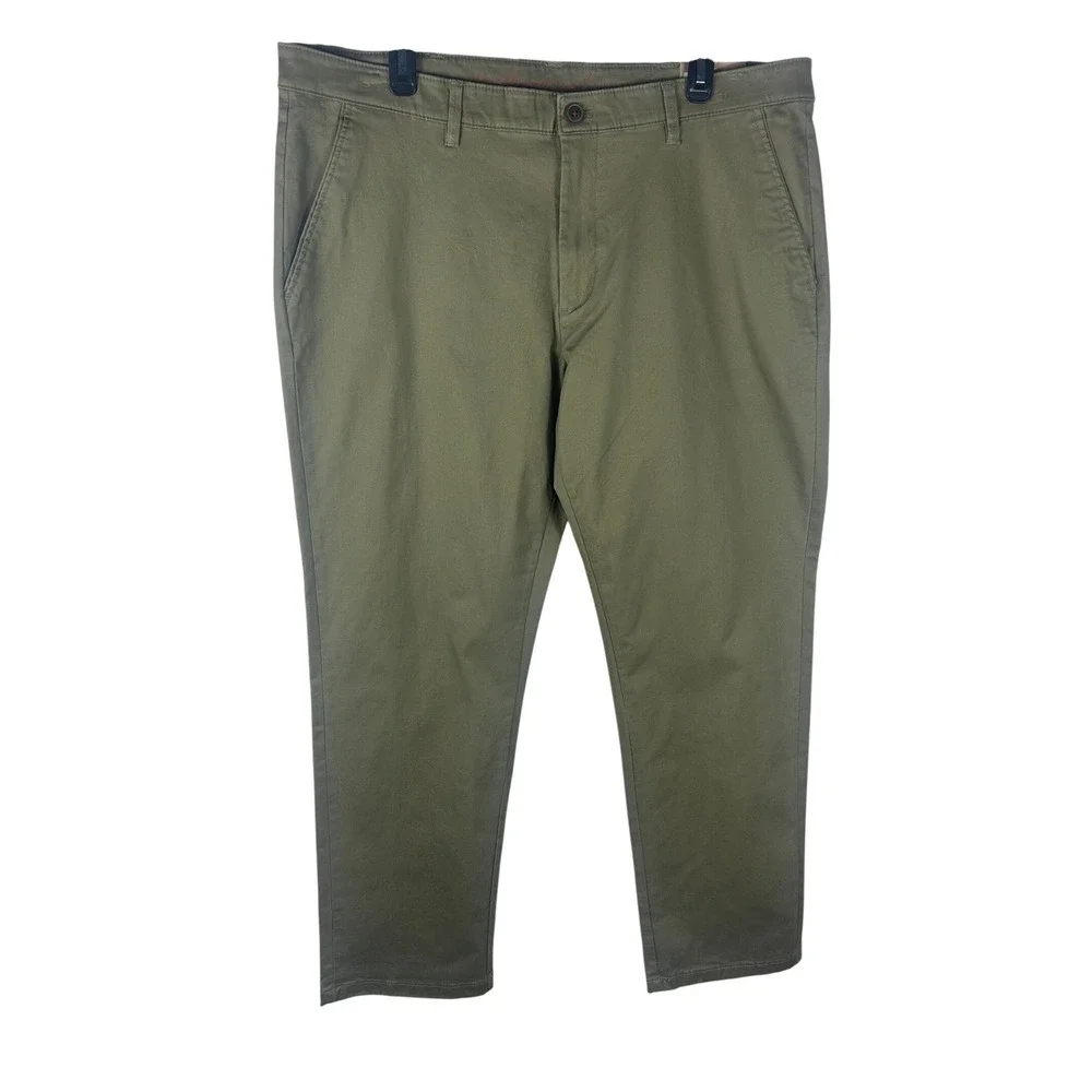 Weatherproof Vintage Chino Pants Slim Straight Stretch Twill Khaki 38W x 30L NEW